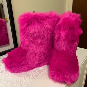 Fuzzy Pink Boots